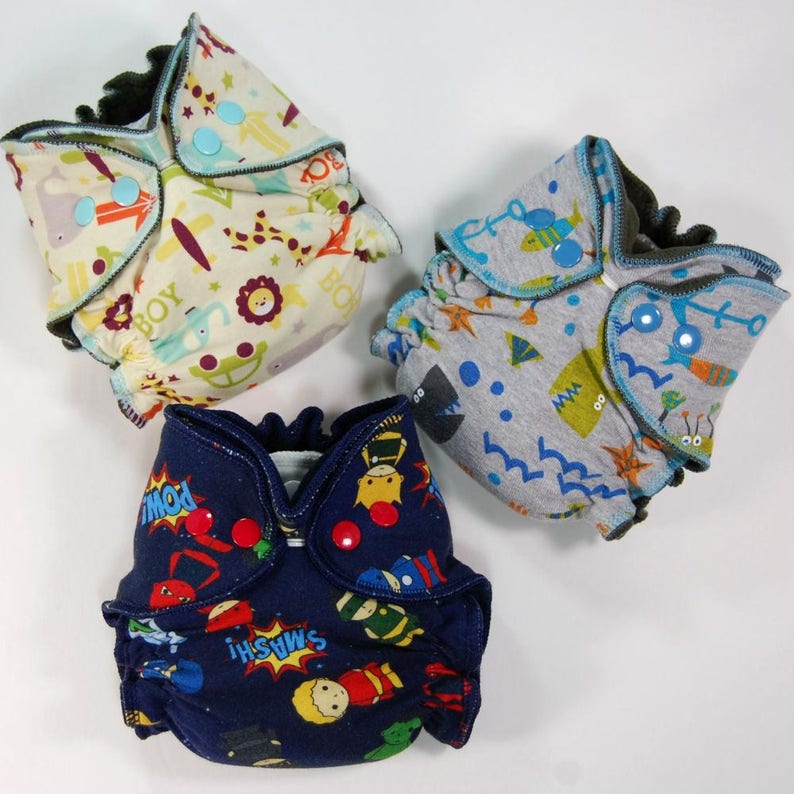 Surprise-Me Bundle of 3 Wind Pro AI2 Cloth Diapers Pack of Three Made to Order Windpro Diapers Nappies Save Money Discount Mystery image 7