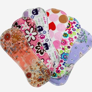 Surprise-Me 6-pack Assortment Newborn Girly Zorb Boosters for Cloth Diapers -Zorb 3D Bamboo Paired w/ Cute Prints- Inserts, Liners, Doublers