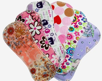 6-pack Newborn Girly Zorb Boosters for Cloth Diapers - Zorb 3D Bamboo Dimples Paired w/ Cute "Girl" Cotton Prints- Inserts, Liners, Doublers