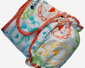 Ready to Ship One Size Cloth Diaper - Discounted - AI2 WindPro - "Crayon Lions" Slight Second Quality - OS Wind Pro All in Two