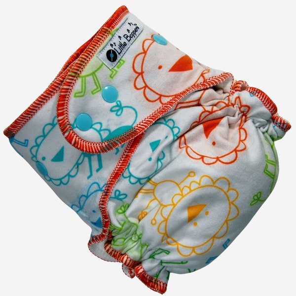 Ready to Ship One Size Cloth Diaper - Discounted - AI2 WindPro - "Crayon Lions" Slight Second Quality - OS Wind Pro All in Two