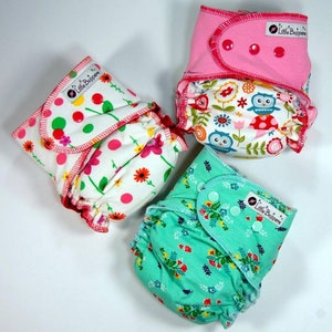 Surprise-Me Bundle COVERS: 3 Hidden-PUL COVERS for Cloth Diapers Pack of Three Made to Order Nappy Wraps Save Money Mystery Bundle image 5