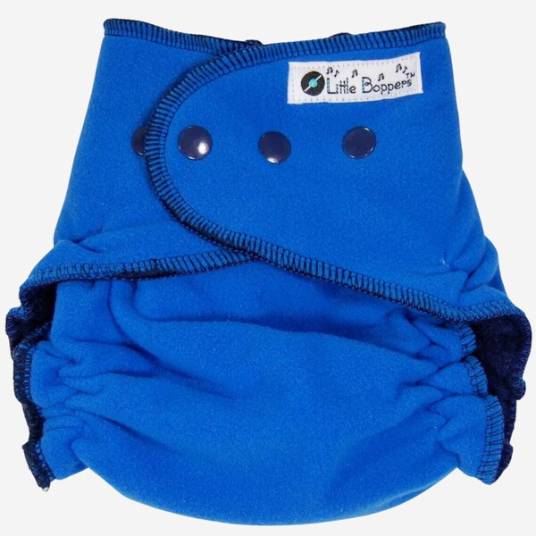 Overnight WindPro Cloth Diaper Cover - Made to Order - Blue Wind Pro Fleece - You Pick Size and Trim Color of Snaps and Thread - Nappy Wrap