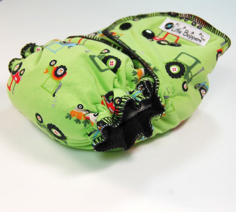 Custom Cloth Diaper or Cover Tractors You Pick Size and Style Green Farm Farmer Made to Order Nappy or Wrap image 4