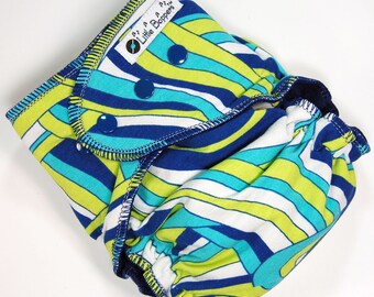 Cloth Diaper Cover (or AI2) - 15-30 lbs - Mod Minty Swirls - Size M/L - Ready to Ship - Medium Long - You Pick Cover or Diaper