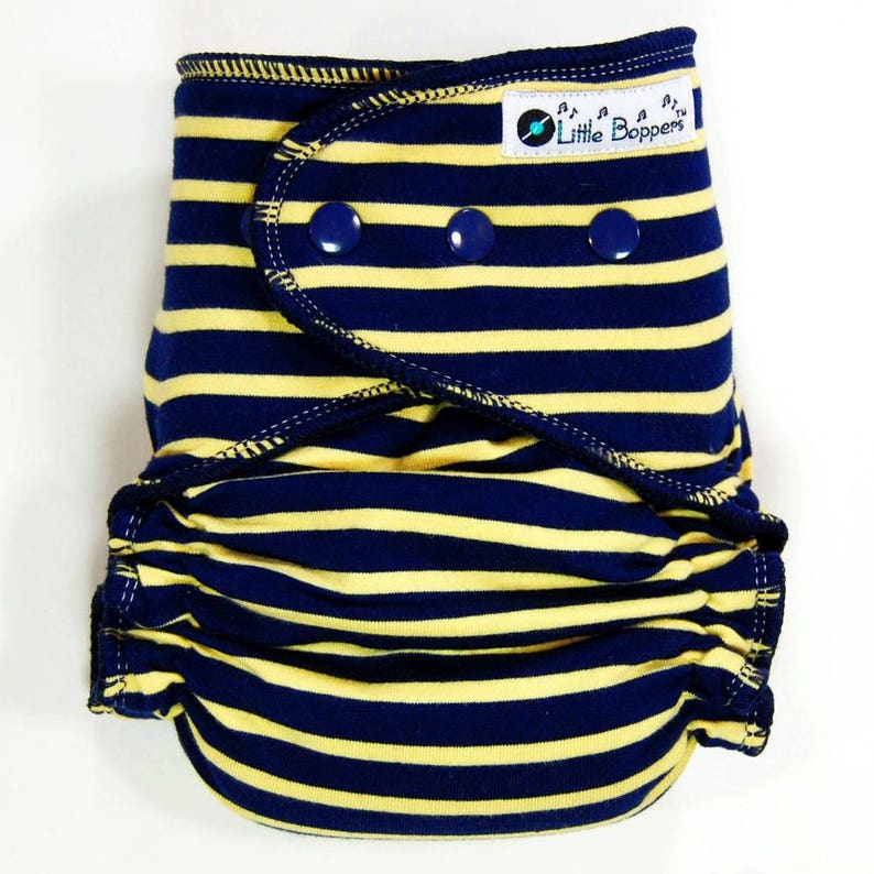 Cloth Diaper or Cover Made to Order Navy Blue and Yellow Etsy