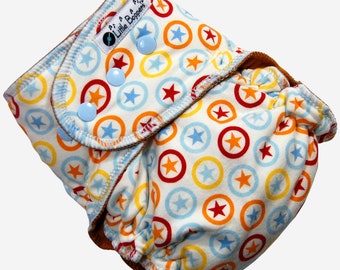 Ready to Ship Large Cloth Diaper - 20-40 lbs - WindPro AI2 - Lucky Stars - Instock L All in Two Nappy- Free US Shipping