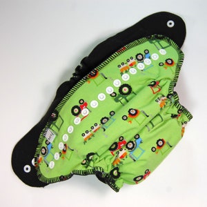 Custom Cloth Diaper or Cover Tractors You Pick Size and Style Green Farm Farmer Made to Order Nappy or Wrap image 2