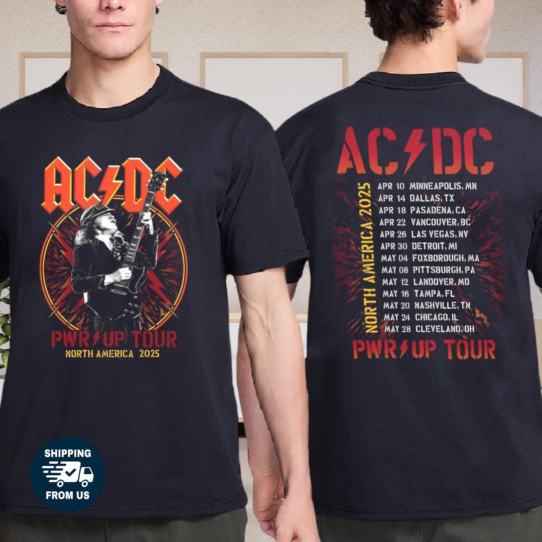 Acdc Band Power up Shirt, Music Tour Tshirt, Gift for Rock Fan, Retro ...