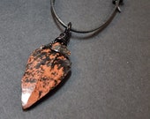 Mahogany Obsidian Arrowhead Necklace For Men on Black Adjustable Length Cord Red Arrow Head Pendant for Men real Protection Stone