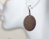 Large Copper Oval Earrings, Boho Oval Earrings, Large Dangle Earrings, Lightweight Earrings