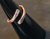 Heavy Adjustable Copper Ring, Hammered Finger or Thumb Ring, Recycled Rustic Handmade Wire Ring