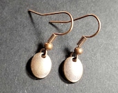 Tiny Copper Earrings, Minimalist Earrings, Copper Oval Earrings, Small Earrings for Women