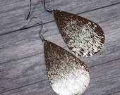 Luxe Steel Teardrop Earrings, 2.2 Inch Lightweight Textured Dangle Earrings, Stainless Steel, Minimal Silver Earrings