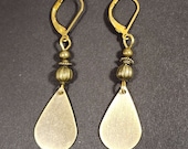 Brass Teardrop Earrings, Lightweight Earrings, Dainty Gold Brass Dangle Earrings