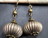 AMAZING Handmade Earrings, Boho Vintage Corrugated Metal Bead Earrings, Dangle Earrings for Women Drop Earrings