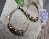 Boho Hoop Earrings, Large Mixed Metal Hoops, 33mm Hoops, Lightweight Earrings, Bronze Hoops, Copper Hoops
