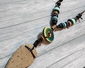 Arrowhead Brown Tribal Leather Necklace for Men, Unisex pendant Arrow necklace