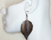 Large Copper Leaf Earrings, 54mm Leaf Earrings, Lightweight Earrings, Dangle Earrings, Cut Out Earrings