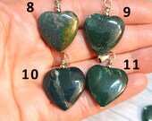 Green Bloodstone Heart Necklace Red Speckles Silver Chain, India Bloodstone Heart Pendant Protection Amulet Jewelry