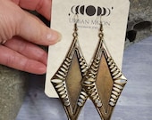 Large Art Deco Earrings, Diamond Shape Earrings, Lightweight Earrings, Womens Modern Earrings