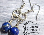 Lapis Lazuli Handmade Earrings, Blue Boho Dangle Earrings for Women Drop Earrings, Surgical Steel Posts