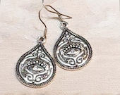 Witchy Earrings, Small Silver Psychic Eye Teardrop Earrings, Small Evil Eye Dangle Earrings, Stainless Steel Ear Wires