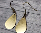 Minimal Brass Teardrop Earrings, Simple Brass Minimalist Earrings