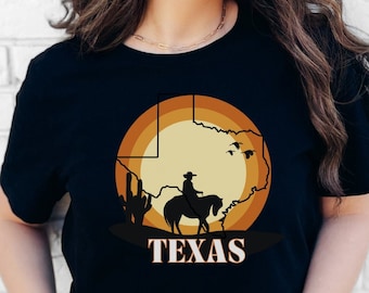 Unisex Retro Vintage Texas Shirt / Texas Map Shirt / Texas Cowboy Retro Graphic Shirt / Texas Home State / Western Retro Country Tee