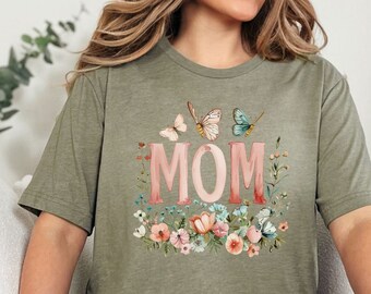 Mom Shirt For Mothers Day Gift / Cute Mom Shirt / Flower Shirt / Mom Tshirt For Birthday Gift For Her / Baby Shower Gift / Christmas Gift