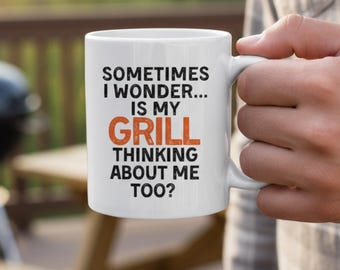 Grilling Gift Mug BBQ Grill Master Dad Fathers Day Gift For Him Smoker Food Lover Chef Retirement Funny Barbeque Coffee Mug Husband
