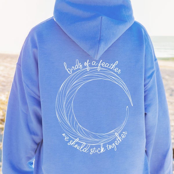 Sudadera con capucha "Birds Of A Feather" con la letra de la canción "Golpéame fuerte y suave", regalo para mejores amigos, sudadera extragrande, regalo para adolescentes Y2K