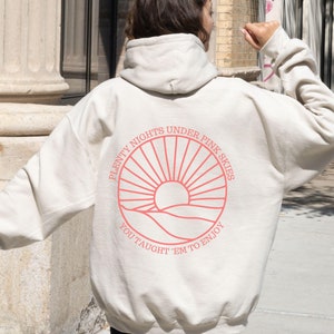 Sunset Hoodie Pink Skies Oversized Tween Girl Gifts Y2K Hoodie Brown Coconut Girl Preppy Sweatshirt Beachy Surf Hoodie How Lucky Are We