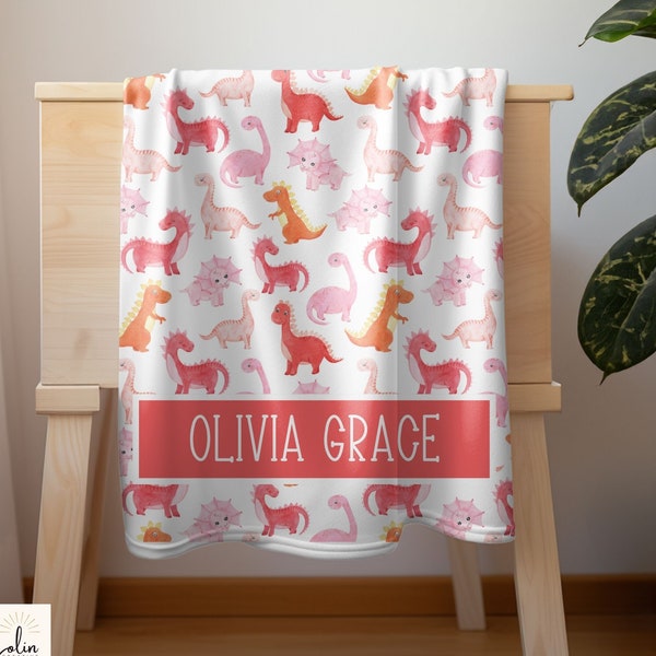 Dinosaur Customizable Baby Blanket Etsy