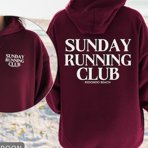 Sunday Running Club Hoodie Personalized Gift for Her Running Sweatshirt Marathon Shirt Saturday Run Club Fitness Gift Custom Runner Gift