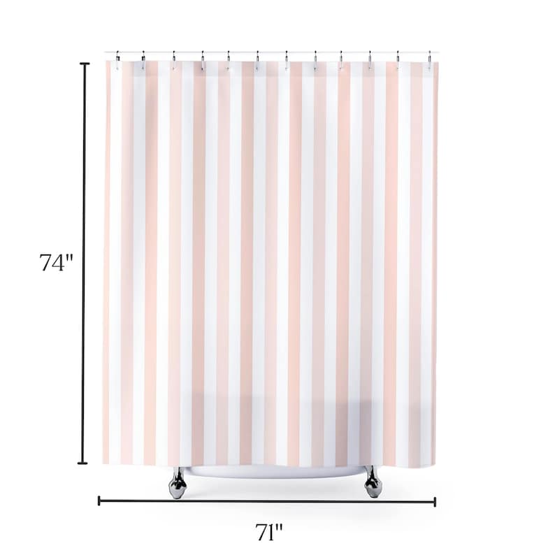 Contemporary Home Accessories Pink Stripe Shower Curtain Blush Bathroom Collection Modern Design Wedding Gift Package Water Resistant Material Premium Construction Master Bath Essential Beautiful Vertical Pattern Elegant Style Decor Set