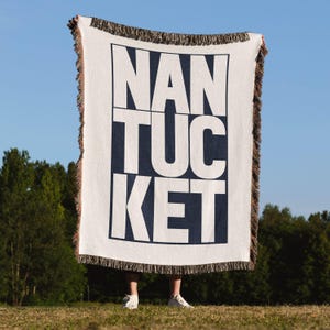 Nantucket Throw Blanket Coastal Beach House Decor Nautical Maritime Home Accent Couch Throw Bed Accent Realtor Closing Gift Summer House