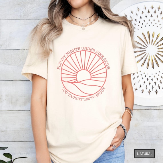 Pink Skies Shirt Country Music Shirt Gift for Westerner Country Lyrics Shirt Concert Tour Pink Sunset Tshirt Gift for Teens
