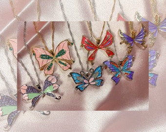 Colliers inspirés des Winx Enchantix - Colliers Winx délicats - Colliers de fées papillons - Collier d'amitié de groupe - Halskette en Feen-Flügel