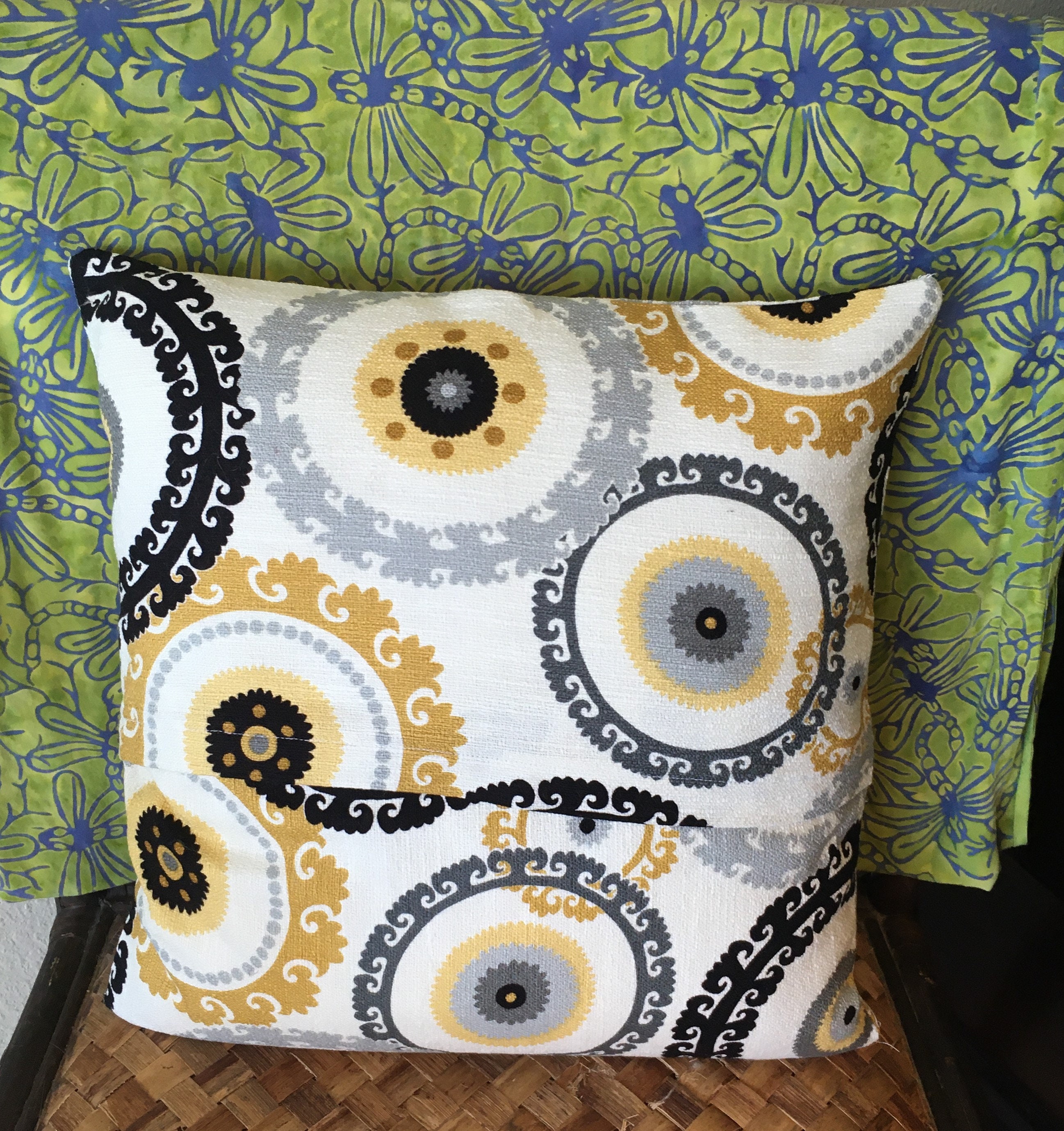 Pillow Cover OOAK Handmade Funky Boho Bird Applique Pillow Etsy 日本