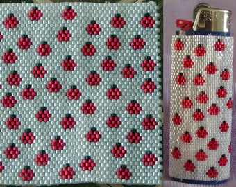 Lady Bugs Lighter Cover-Big Bead Pattern, Delica Bead Pattern, Insect Lighter Cover Bead Pattern, Digital Download and Print at Home