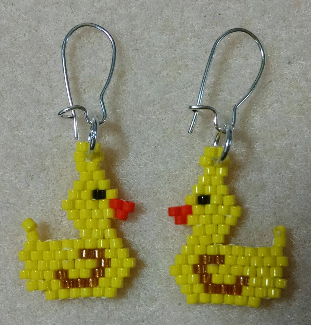 Rubber Ducky Earrings Bead Pattern Etsy