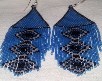 Pad naar de Piramide Fringe Oorbellen Lang-3 toon