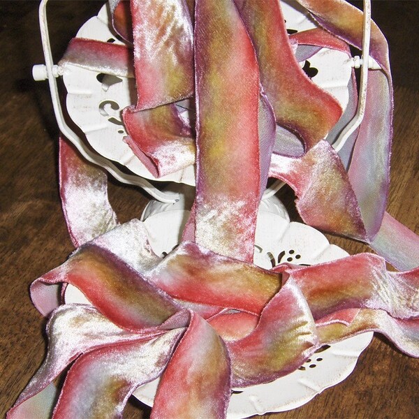 Silk Velvet  Ribbon 2 yds  MONET  1 and half inches Wide