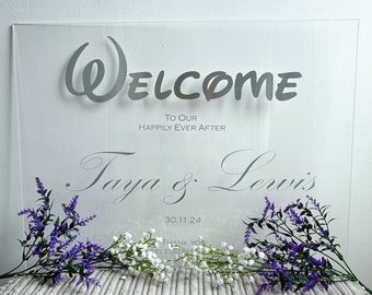 Fairytale wedding Clear acrylic welcome sign custom