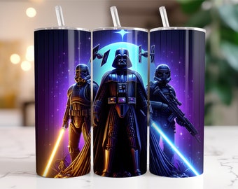 Tumbler Wrap Star Wars Darth Vader PNG, 20 oz akvarellstänk digital design - hög upplösning - omedelbar digital PNG-nedladdning