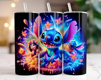 Lilo and stitch Tumbler, 20oz Straight Tumbler, Cartoon Tumbler Wrap, Cartoon Movie Tumbler, Tumbler Sublimation, Png Download