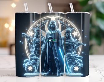 Tumbler Wrap Star Wars Darth Vader PNG, 20 oz akvarellstänk digital design - hög upplösning - omedelbar digital PNG-nedladdning