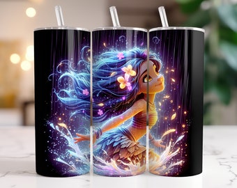 Moana Tumbler Wrap PNG, 20 oz Acuarela Splash Diseño Digital - Alta Resolución - Descarga Digital Instantánea PNG