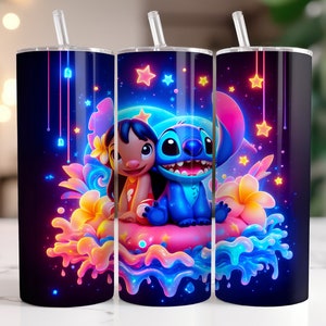 Lilo and Stitch Tumbler, 20oz Straight Tumbler, Cartoon Tumbler Wrap, Cartoon Movie Tumbler, Tumbler Sublimation, Png Download